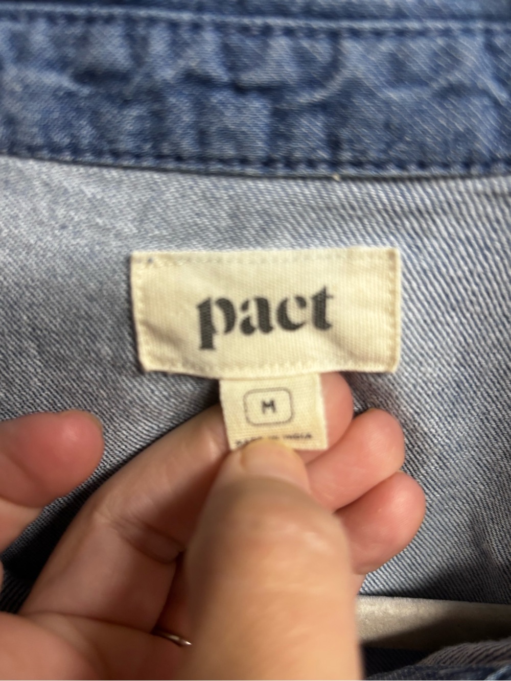 PACT Organic Cotton  Shirt Dress | Size M | 100% Organic Cotton | Pocket - Picture 5 of 10
